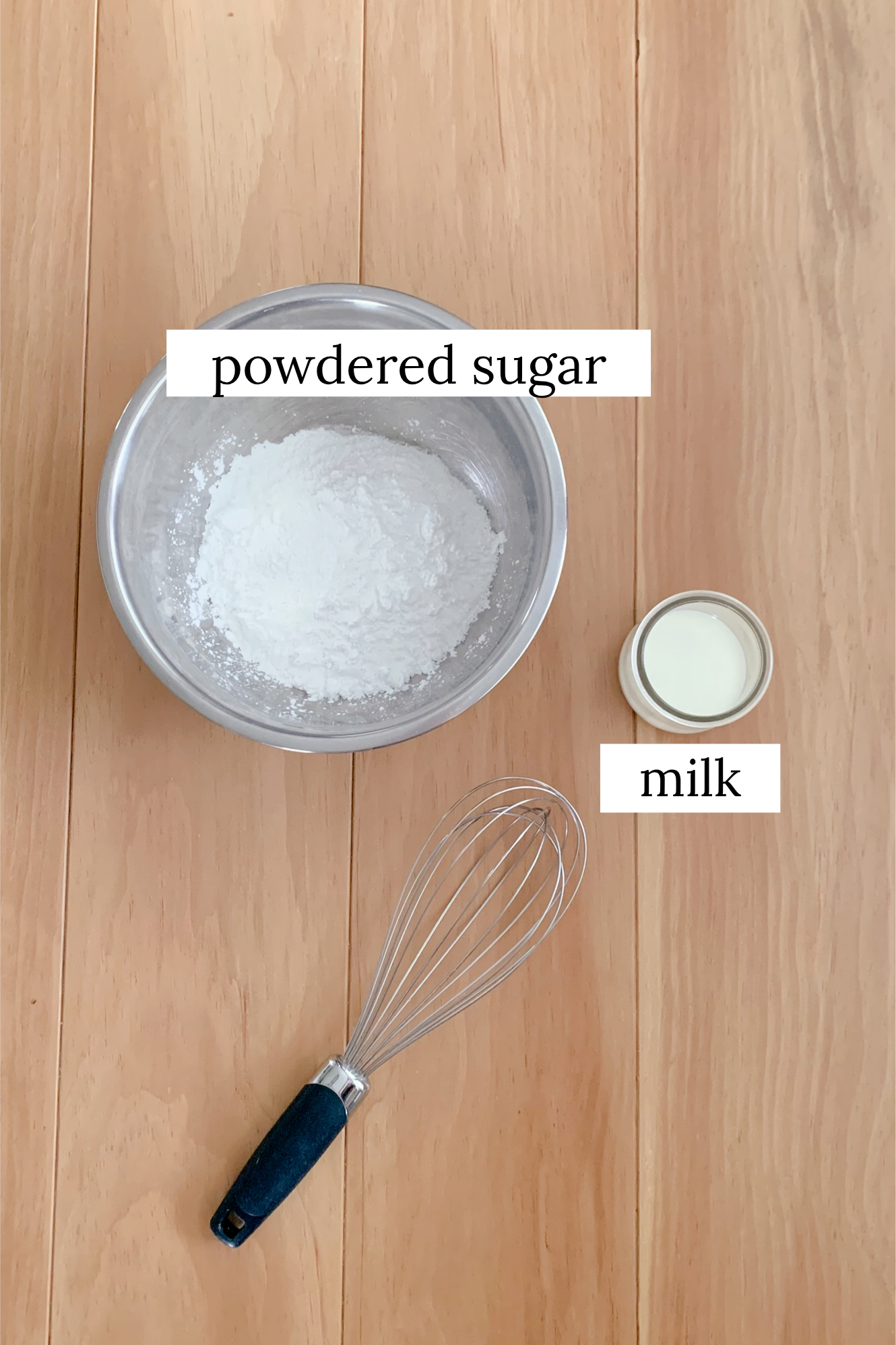 ingredients for powdered sugar glaze