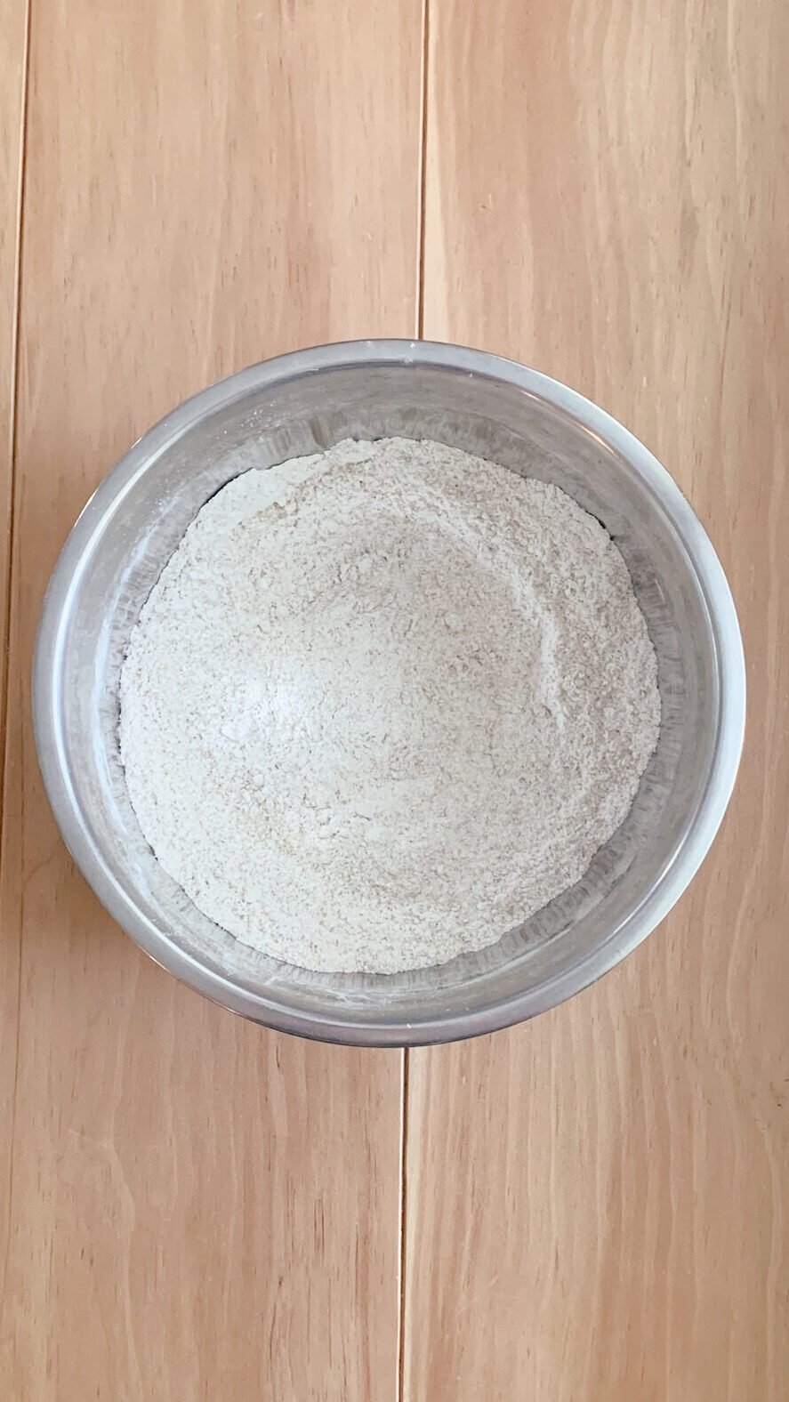 dry ingredients for fresh milled chocolate chip muffins